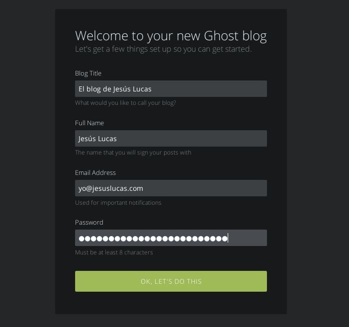Imagen 2 en Instalación de Ghost en 5 minutos