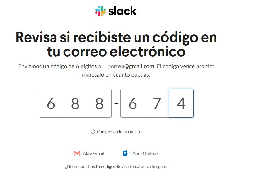 Código registro Slack