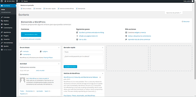 Imagen 0 en WordPress tutorial: Configuración
