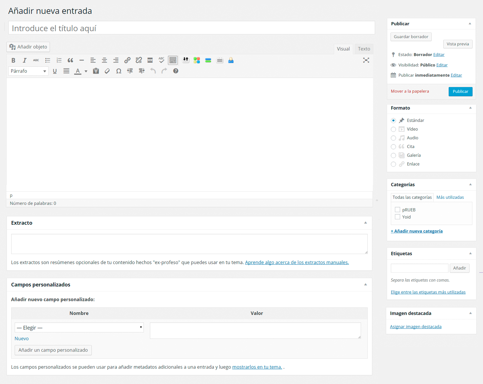 Imagen 3 en WordPress tutorial: Escribir entradas